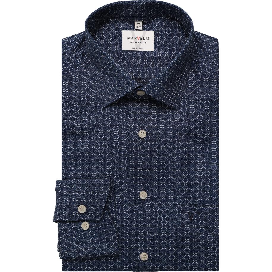 Marvelis Overhemd marine, Motief Blauw