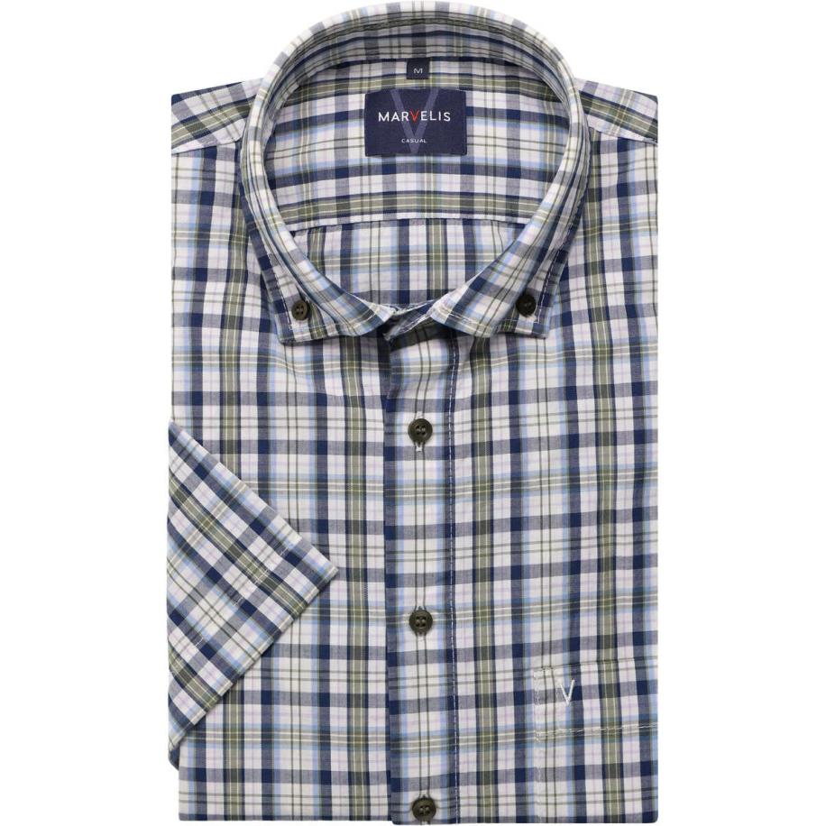 Marvelis Casual Overhemd Korte mouw olijf Multicolor
