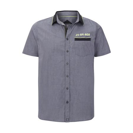 Jan Vanderstorm Overhemd Korte mouw donkergrijs