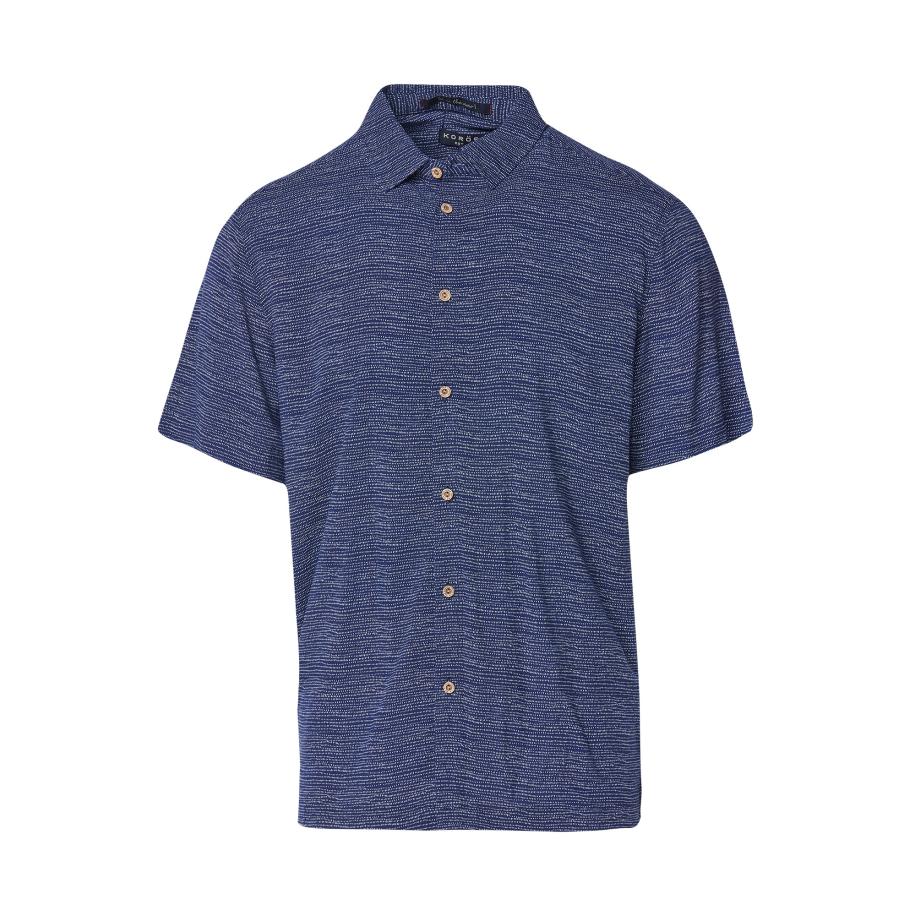 KOROSHI KOROSHI Overhemd nachtblauw / wit -
