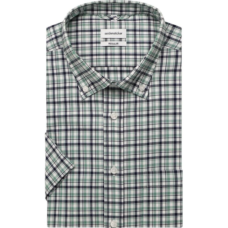 Seidensticker Overhemd Korte mouw groen Groen
