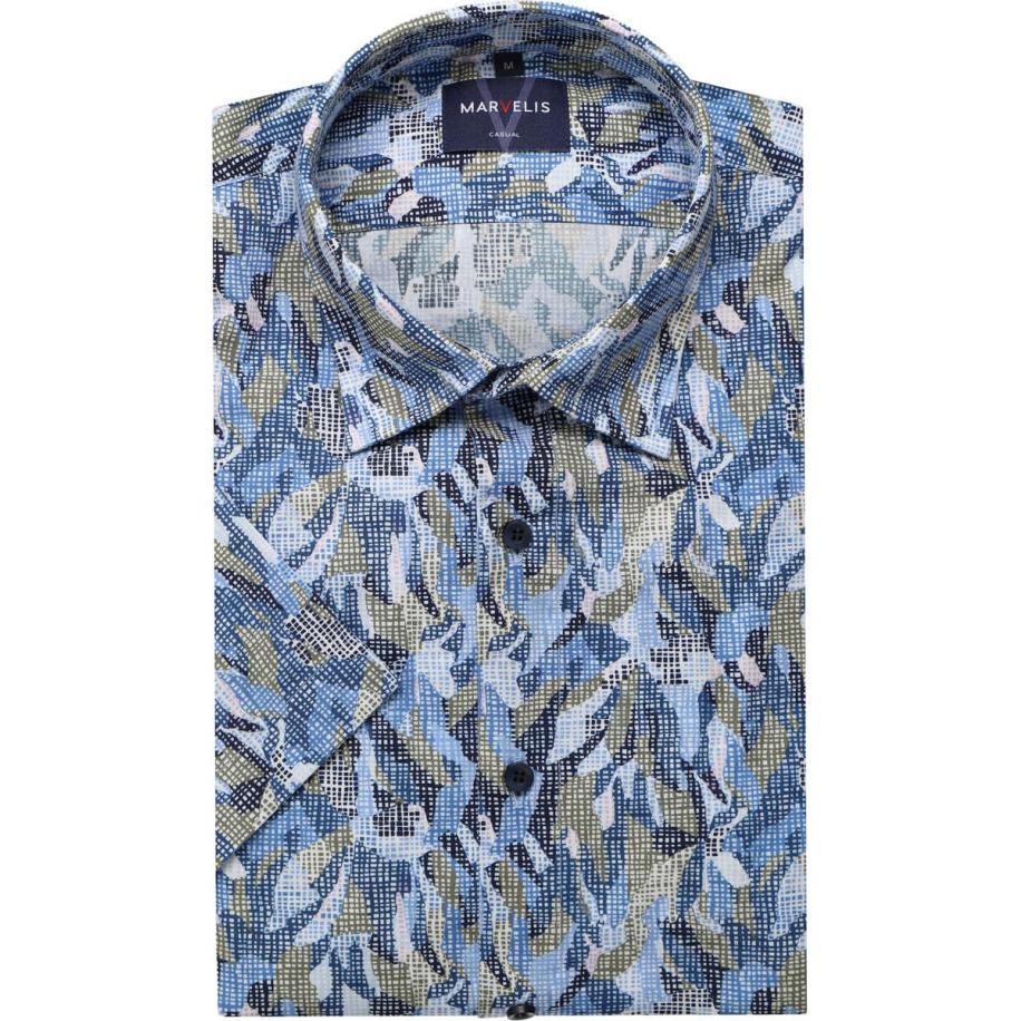 Marvelis Casual Overhemd Korte mouw olijf Multicolor