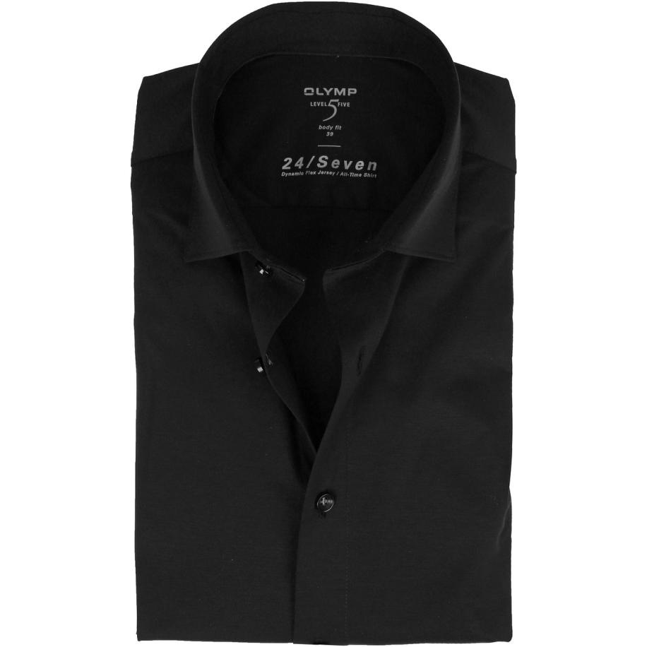 OLYMP Lvl 5 Overhemd 24/Seven Zwart Zwart