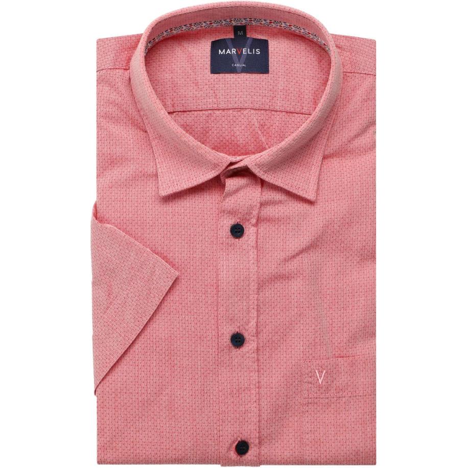 Marvelis Casual Overhemd Korte mouw rood Rood