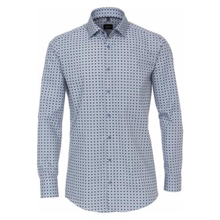 Venti Overhemd blauw, Bedrukt