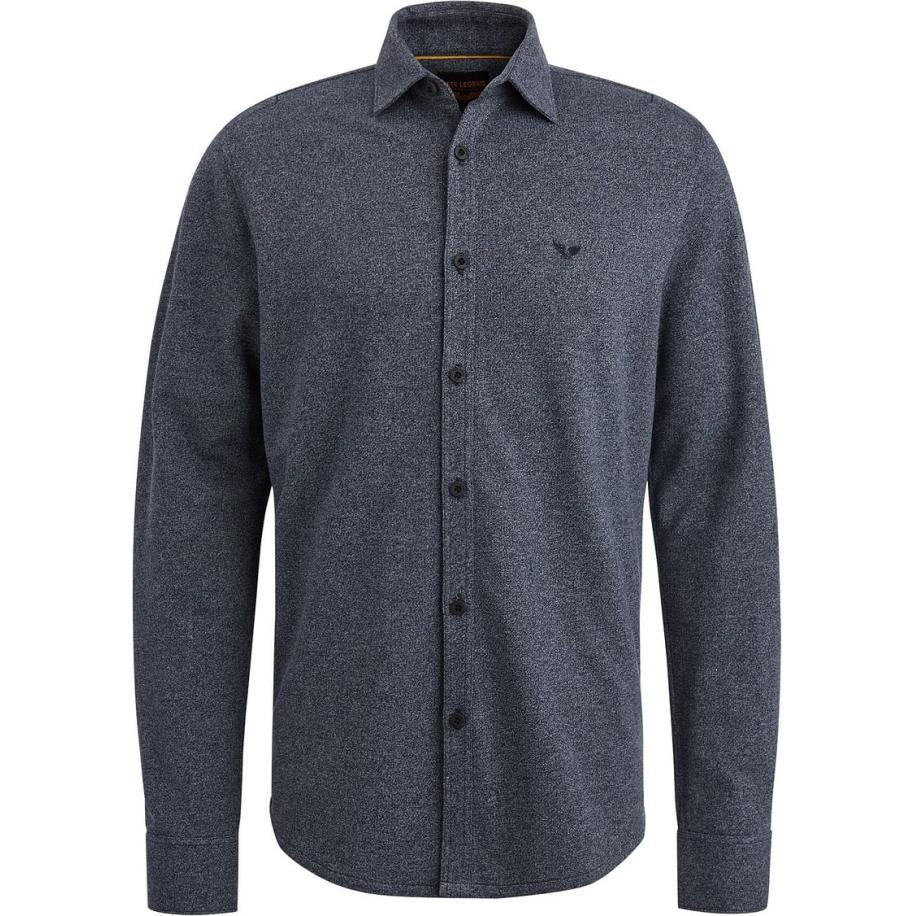 PME Legend Overhemd Melange Blauw Blauw