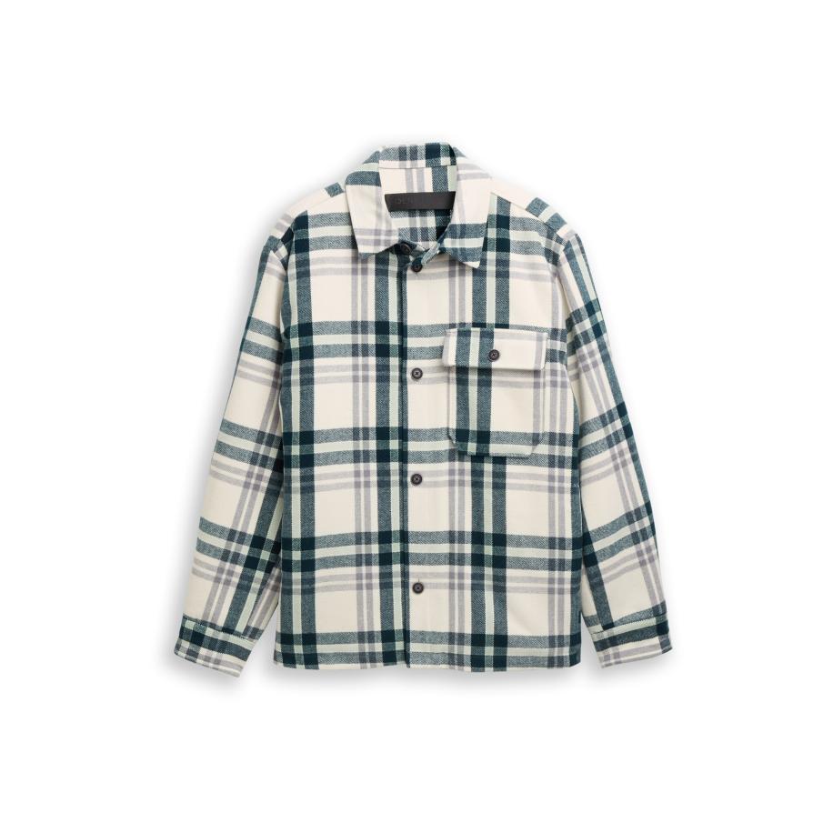 Tom Tailor TOM TAILOR DENIM Overhemd lichtbeige / grijs / smaragd -