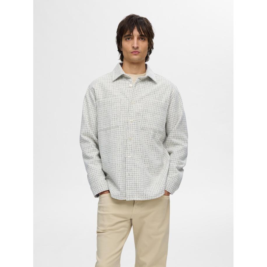 Selected SELECTED Overhemd Twill antraciet / lichtgrijs -