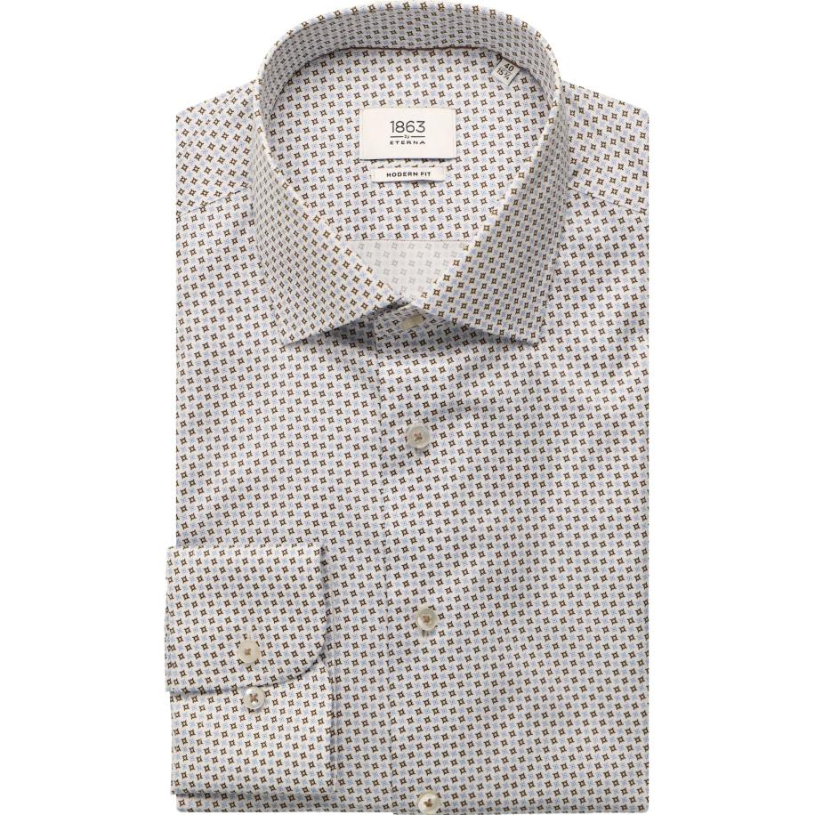 ETERNA 1863 Overhemd hemelsblauw, Bedrukt Blauw