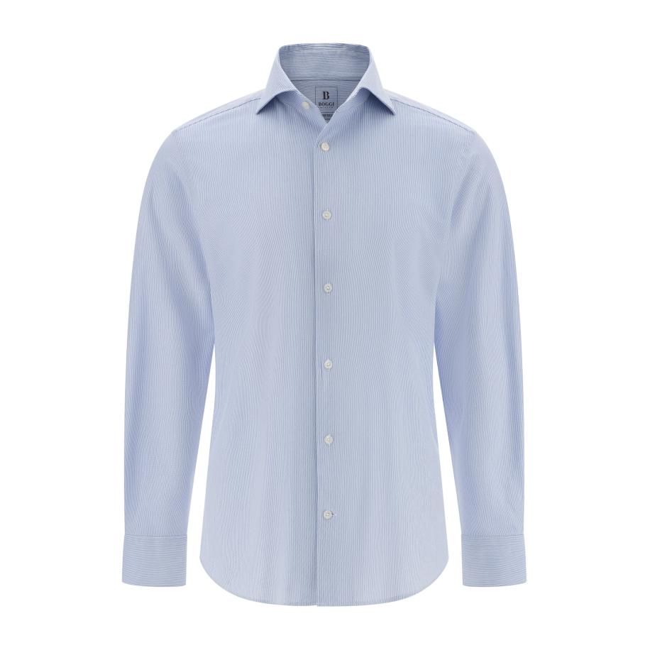 Boggi Milano Boggi Milano Overhemd lichtblauw / natuurwit -