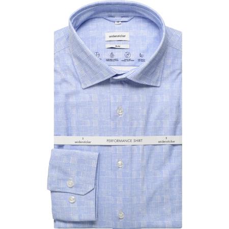Seidensticker Overhemd lichtblauw, Bedrukt