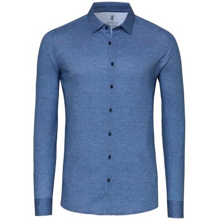 Desoto Overhemd Twill Optics Blauw
