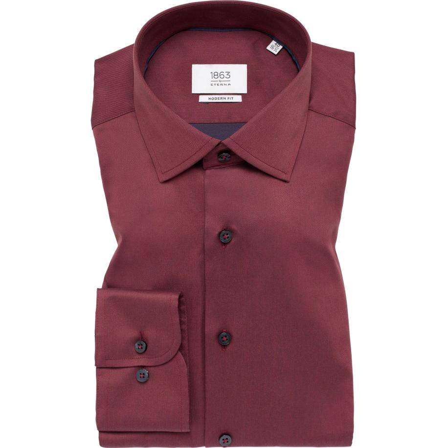 ETERNA 1863 Overhemd bordeaux, Effen Rood