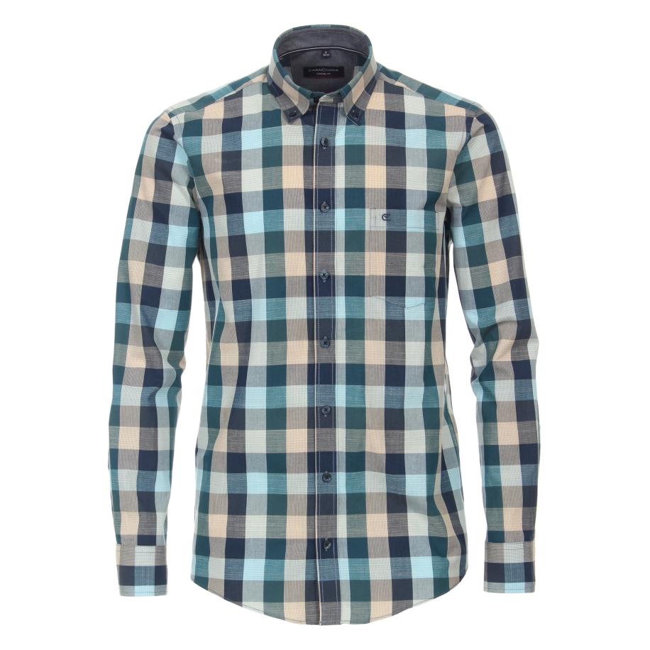 Casa Moda Overhemd blauw, Ruit Blauw