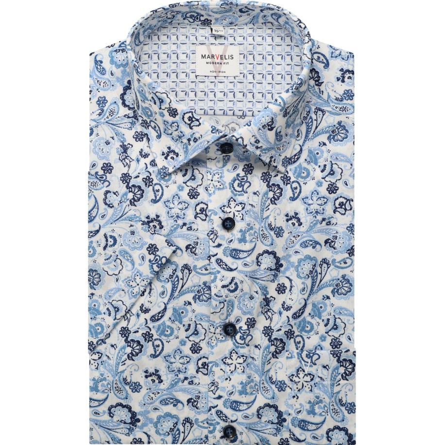 Marvelis Overhemd Korte mouw blauw Blauw