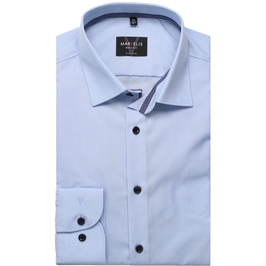 Marvelis Overhemd rook blauw, Effen Blauw