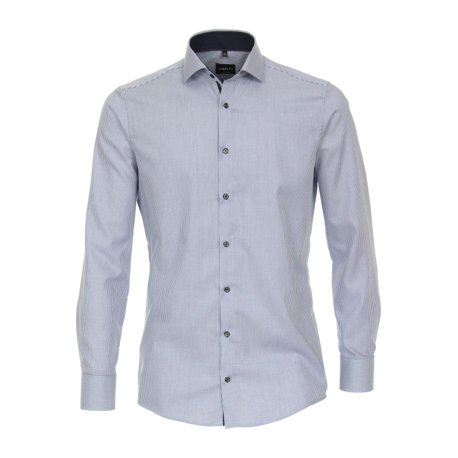Venti Overhemd blauw, Gestreept Blauw