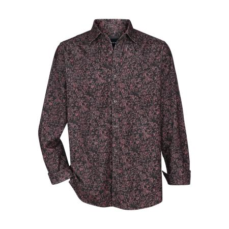 BABISTA Overhemd donkerrood, Motief