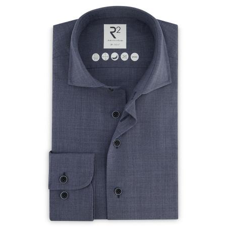 R2 Overhemd Wol Blauw