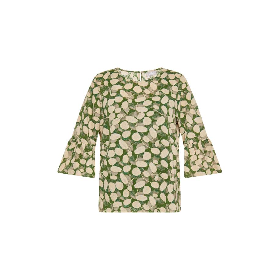 Usha Usha Blouse lichtgeel / olijfgroen / grasgroen -