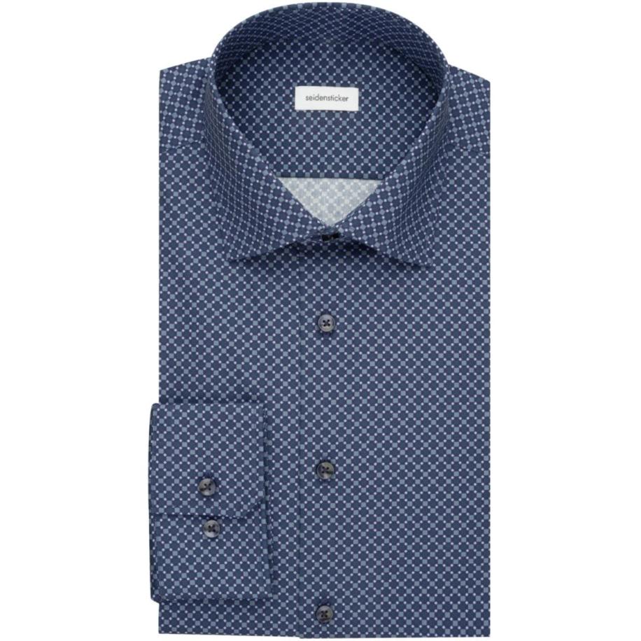 Seidensticker Overhemd salie, Bedrukt Blauw