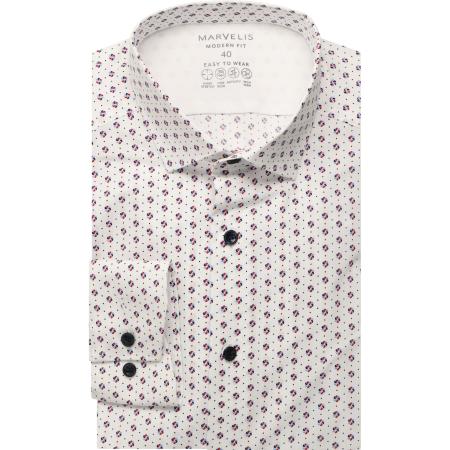Marvelis Performance Overhemd rood, Bedrukt