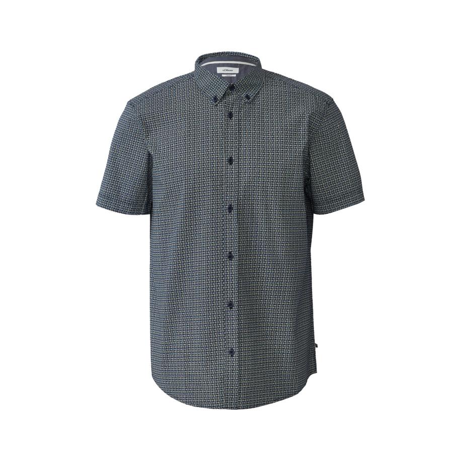 s.Oliver Overhemd blauw / wit Blauw