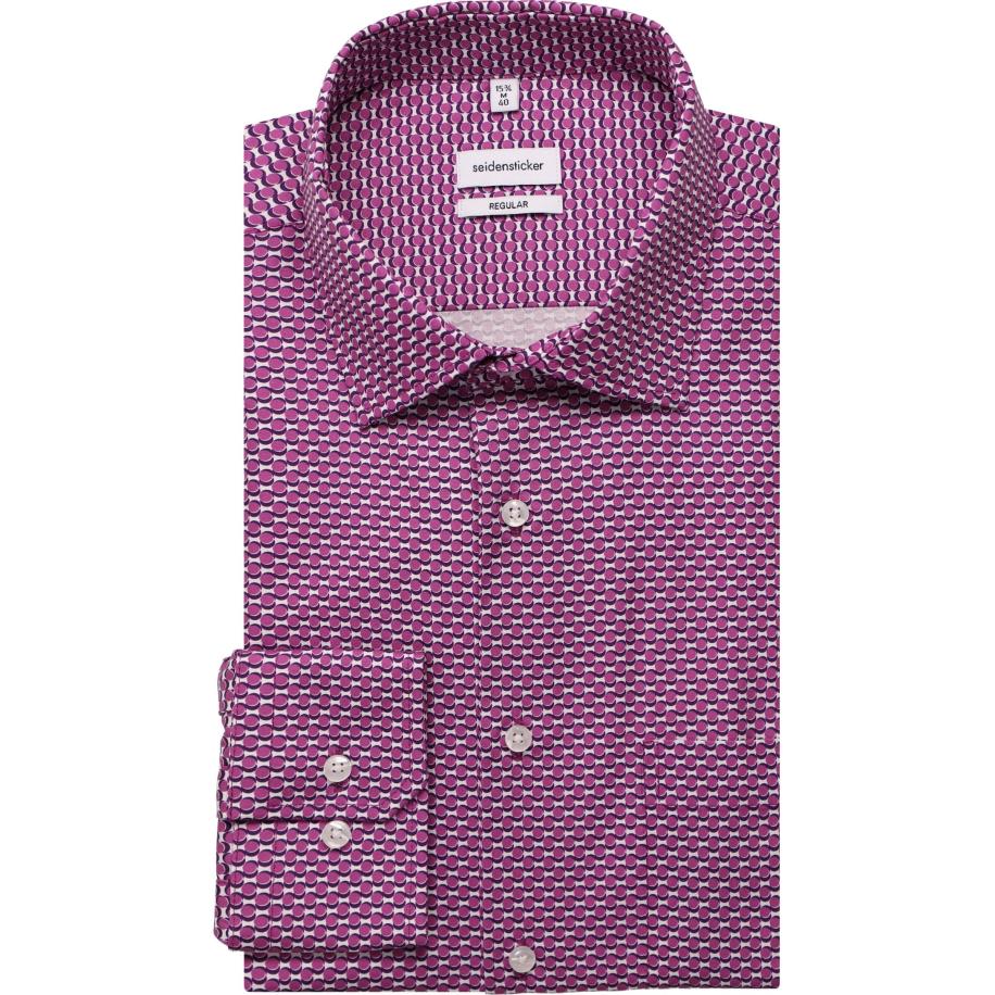 Seidensticker Overhemd rood, Bedrukt Rood