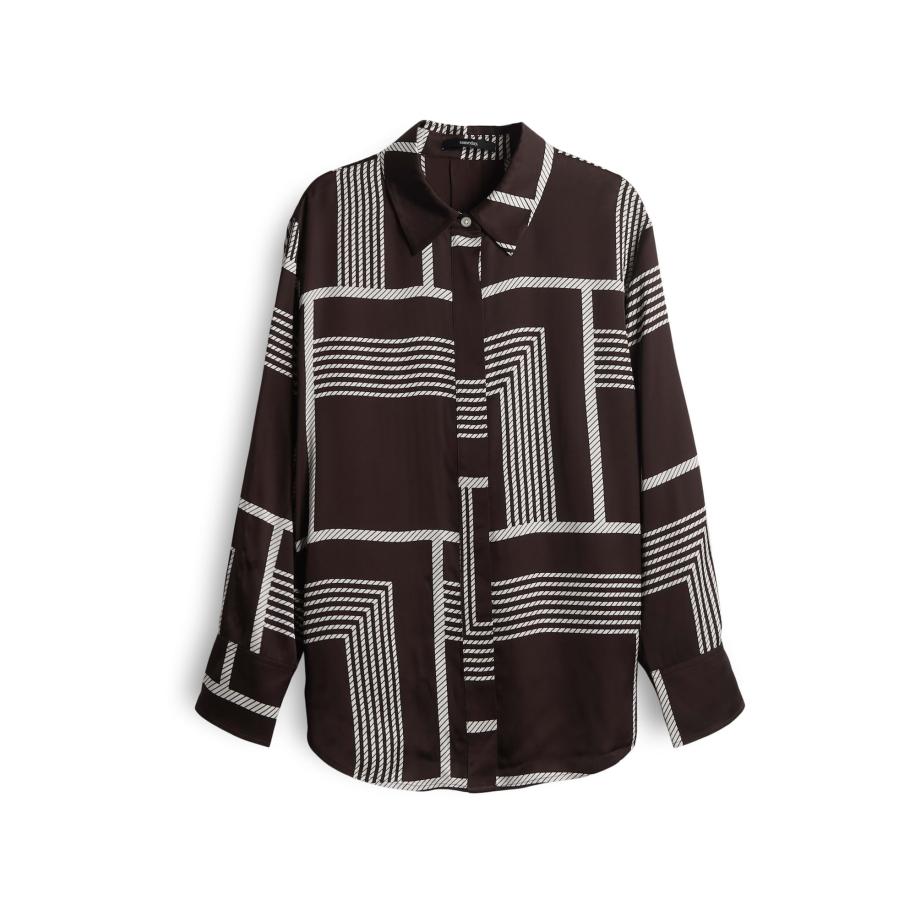 Someday Someday Blouse Zisi donkerbruin / wit -