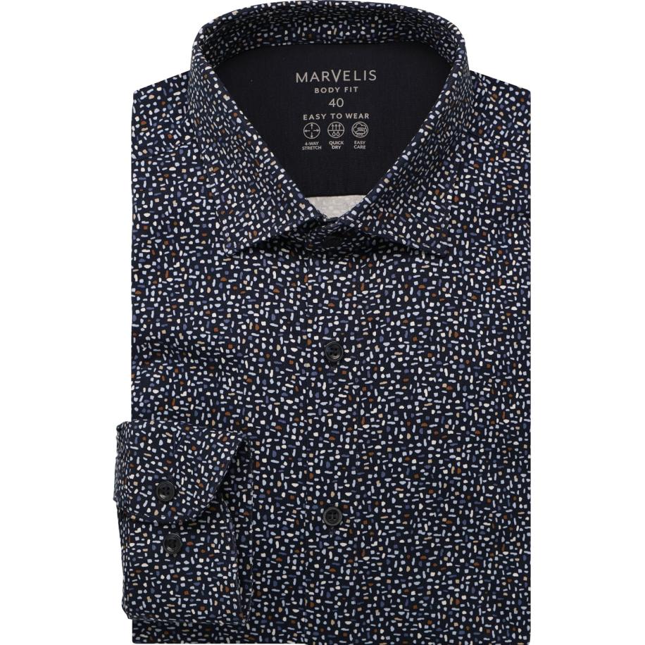 Marvelis Performance Jersey shirt marine, Bedrukt Blauw