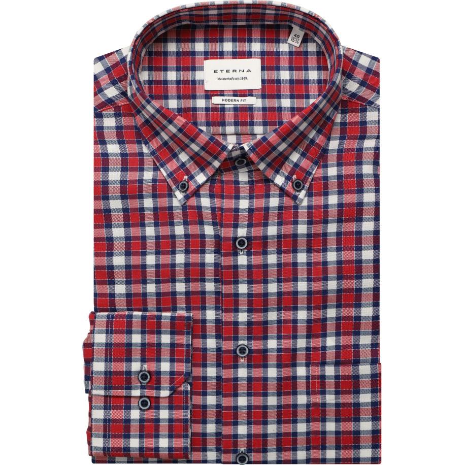 ETERNA Overhemd roze, Ruit Rood