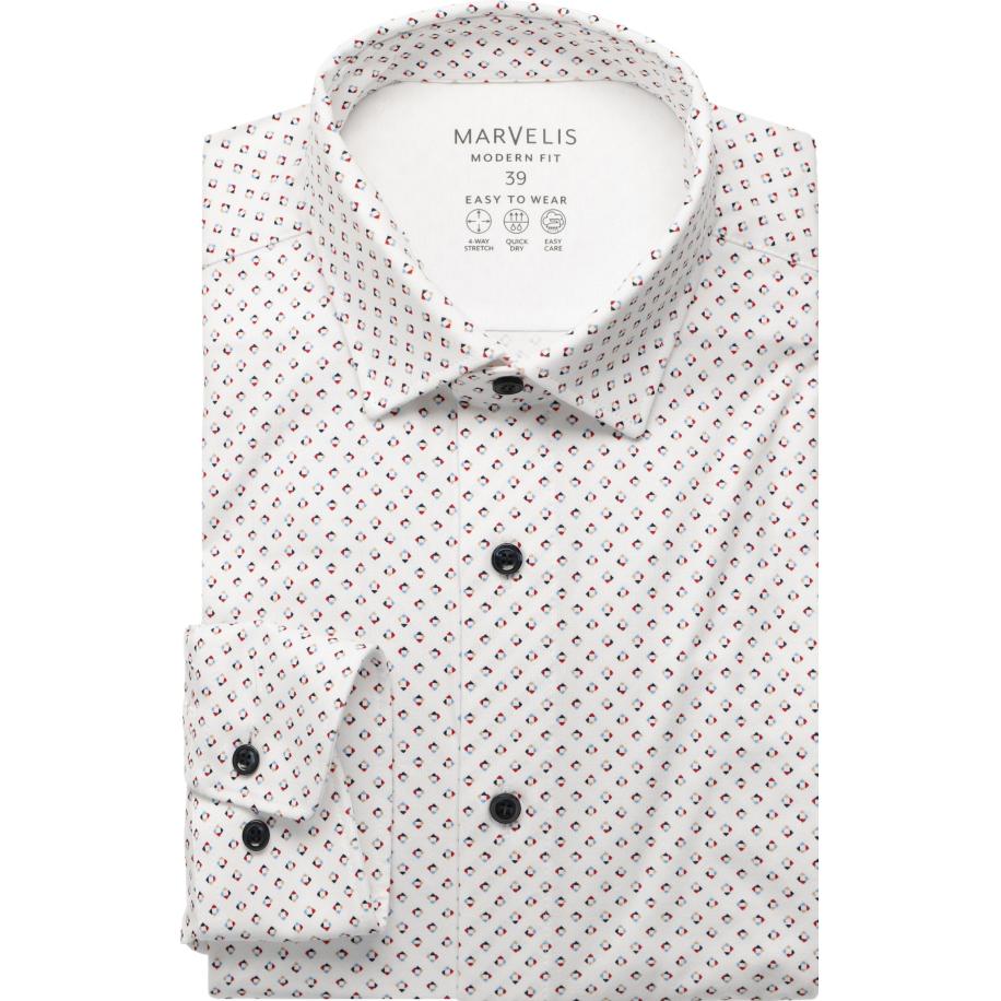 Marvelis Performance Jersey shirt wit, Bedrukt Wit