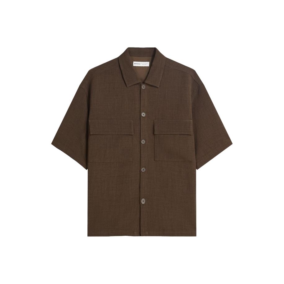 Bershka Bershka Overhemd chocoladebruin -