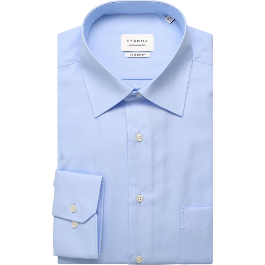 ETERNA Overhemd lichtblauw, Effen Blauw