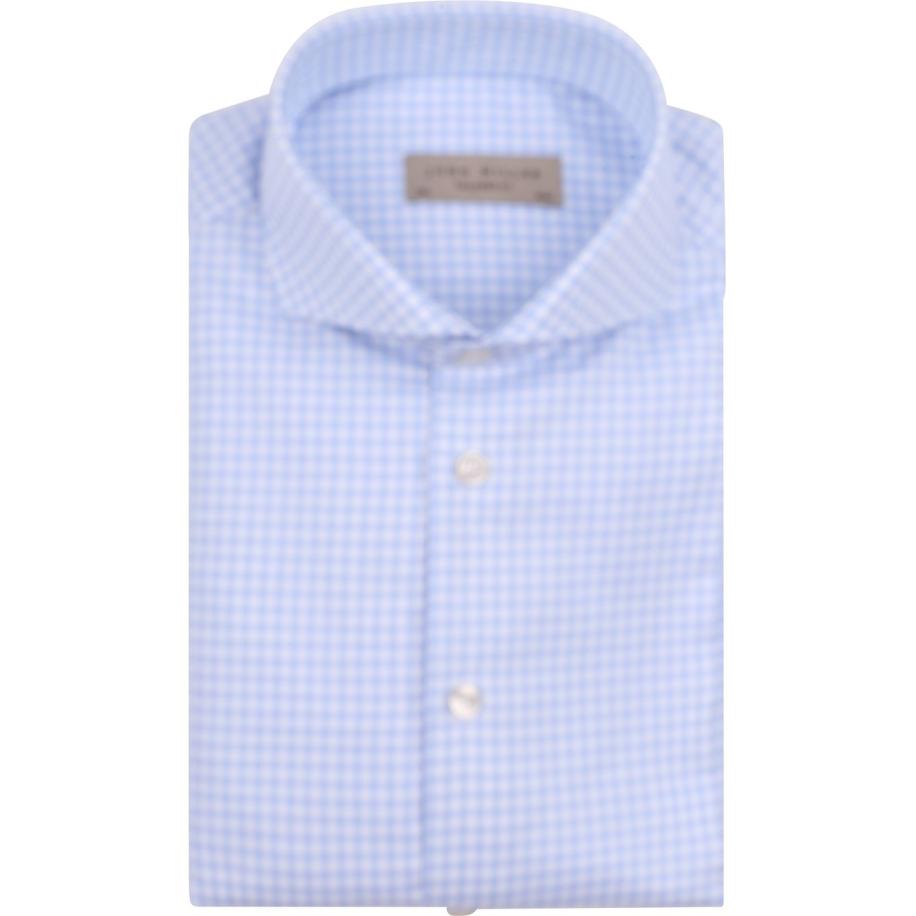 John Miller Overhemd Ruiten Lichtblauw Blauw