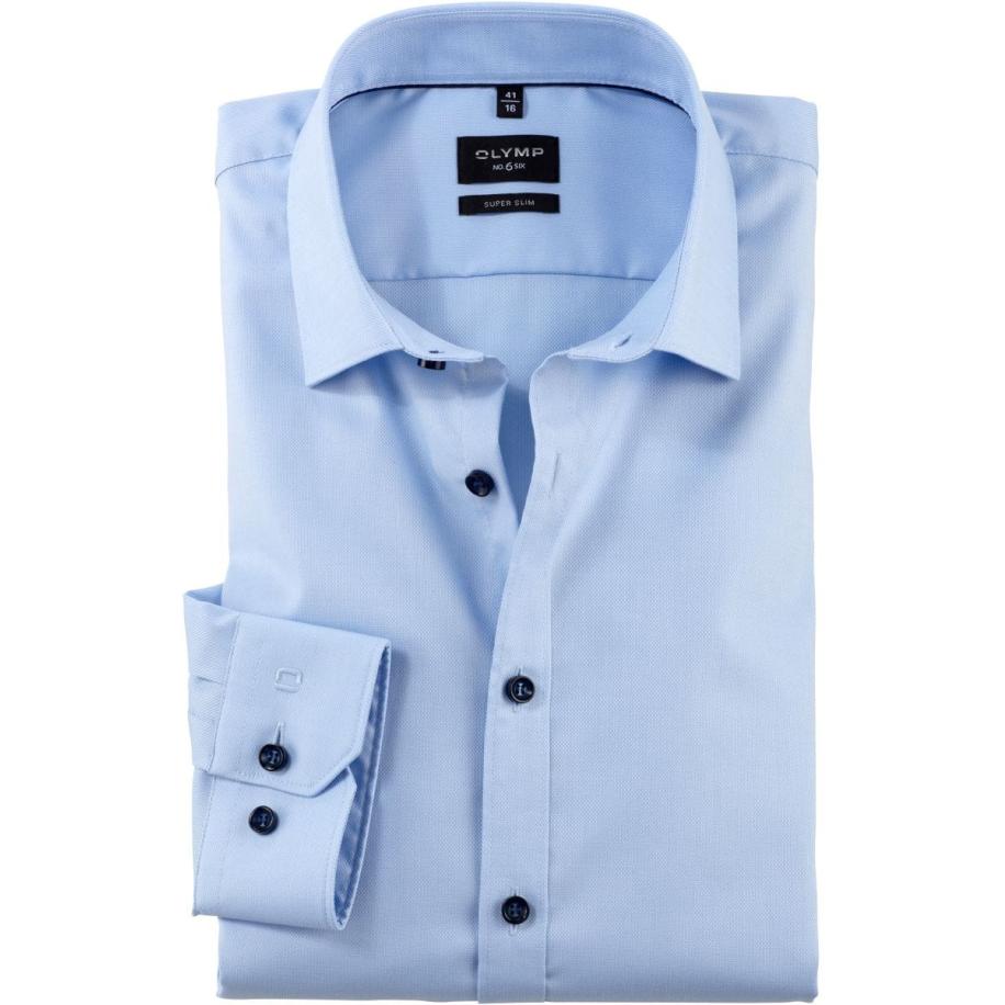 OLYMP No. Six Overhemd blauw, Faux-uni Blauw