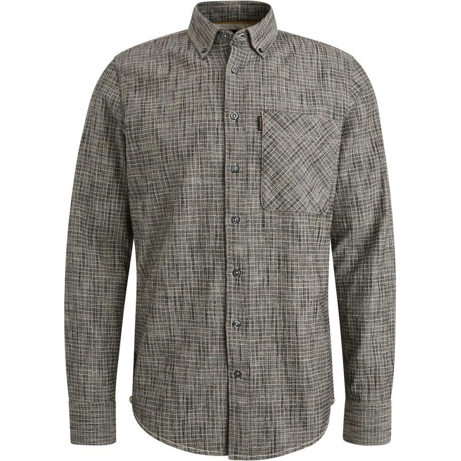 PME Legend Overhemd Print Slub Grijs Grijs