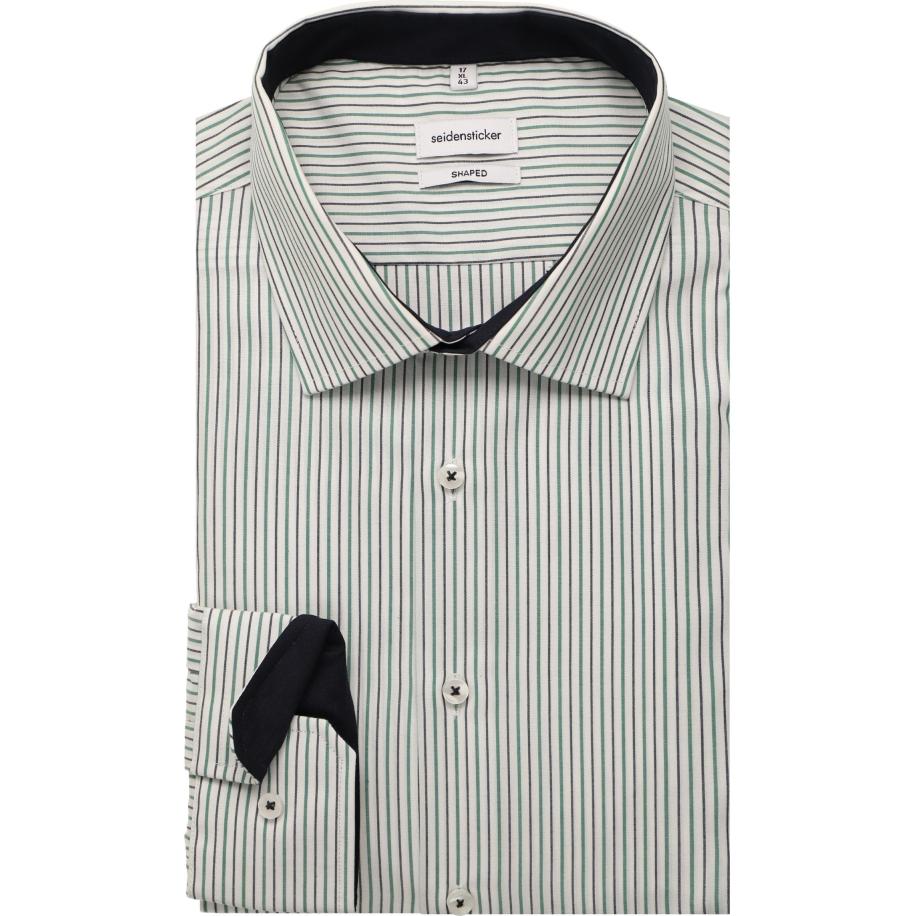 Seidensticker Overhemd groen, Gestreept Groen