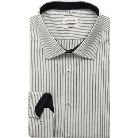 Seidensticker Overhemd groen, Gestreept