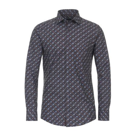 Venti Overhemd blauw, Bedrukt