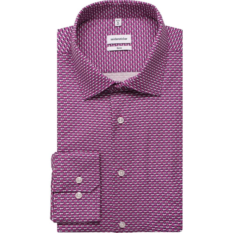Seidensticker Overhemd rood, Bedrukt Rood
