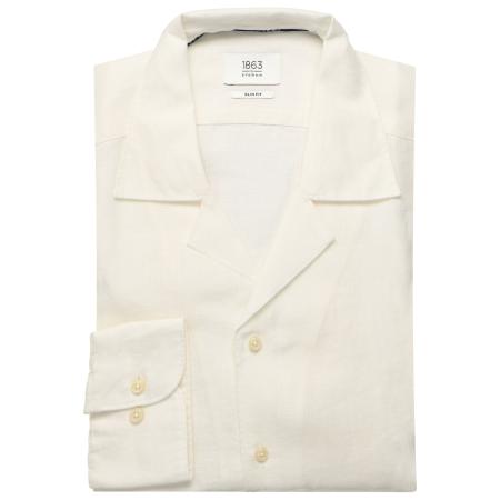ETERNA 1863 Linnen Overhemd ecru, Effen