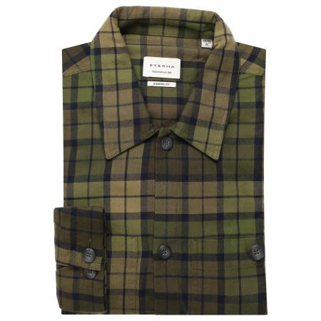 ETERNA Flanellen Overhemd groen, Ruit