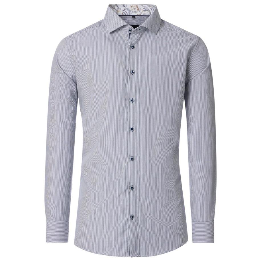 Venti Overhemd blauw, Gestreept Blauw