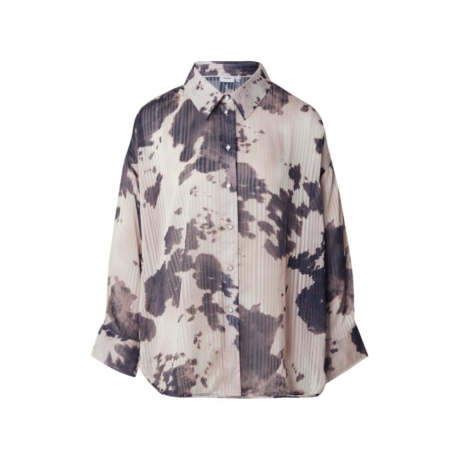 Nümph NÜMPH Blouse COWLEY donkergrijs / wit -