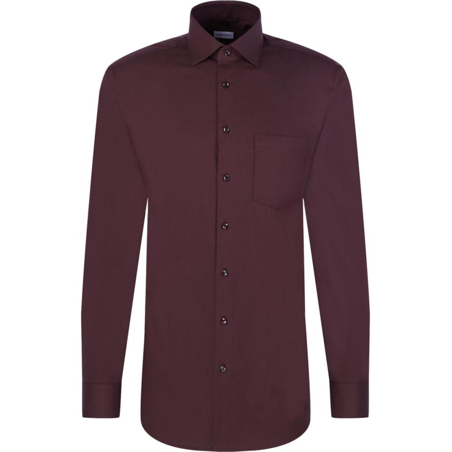 Seidensticker Flanellen Overhemd paars, Effen Paars