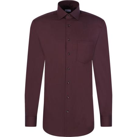 Seidensticker Flanellen Overhemd paars, Effen