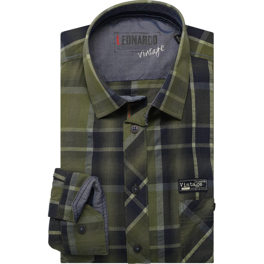 Leonardo by Jupiter Overhemd groen, Ruit Groen
