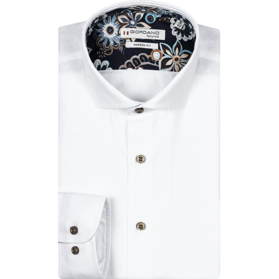 Giordano Overhemd wit, Effen Wit