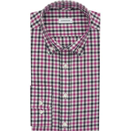 Seidensticker Flanellen Overhemd paars, Ruit
